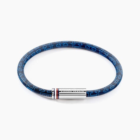 Bracelet Tommy Hilfiger Printed Cord Cuir De Veau Bleu - Bracelets cuir Homme | Marc Orian