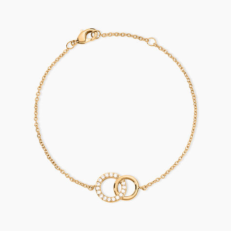 Bracelet Poeae Plaqu&eacute; Or Jaune Oxyde De Zirconium - Bracelets Anneaux Entrelaces Femme | Marc Orian