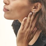 Boucles D'oreilles Puces Coeur In Love Or Blanc Topaze Et Oxyde - Puces Femme | Marc Orian