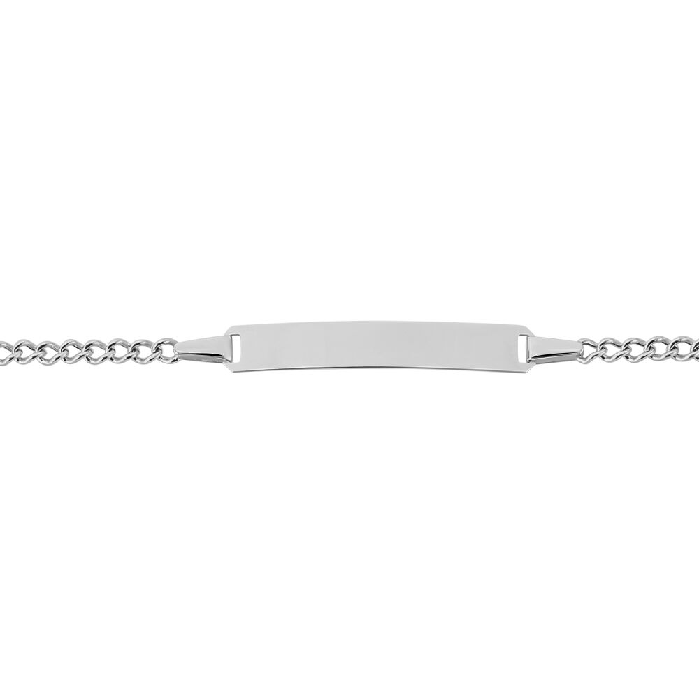 Bracelet Identit&eacute; Etheline Maille Gourmette Or Blanc - Gourmettes Enfant | Marc Orian