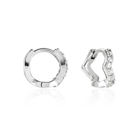 Créoles Kaylin Argent Blanc Oxyde De Zirconium - Créoles Femme | Marc Orian