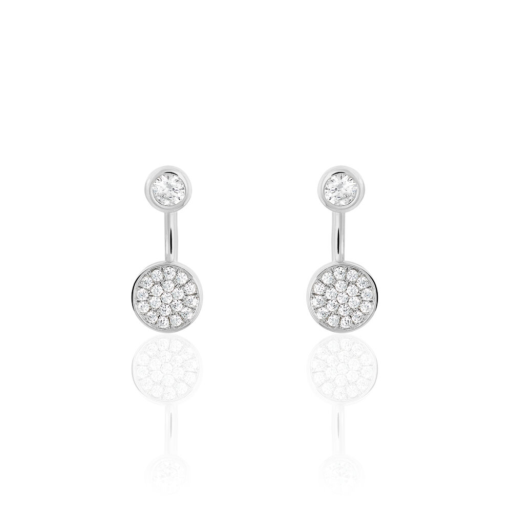 Bijoux D'oreilles Perline Argent Blanc Oxyde De Zirconium - Piercings d'oreilles Femme | Marc Orian