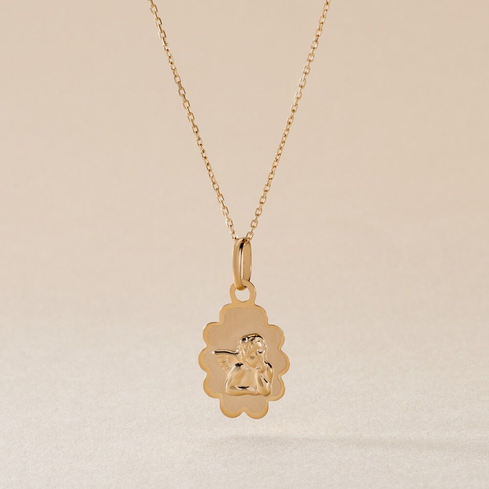 Pendentif Ange Nuage Or Jaune - M&eacute;dailles et m&eacute;daillons Famille | Marc Orian