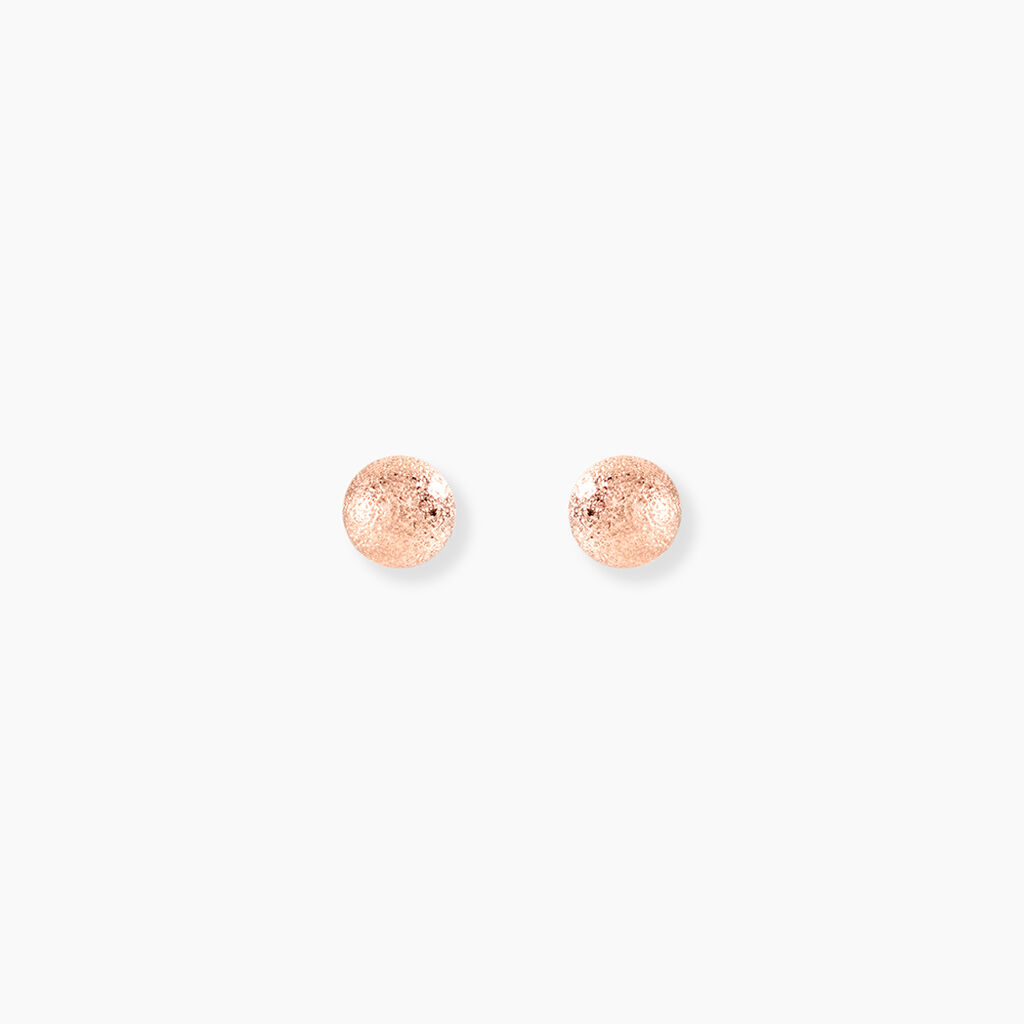 Boucles D'oreilles Puces Fidelia Boule Sablee Or Rose - Puces Femme | Marc Orian