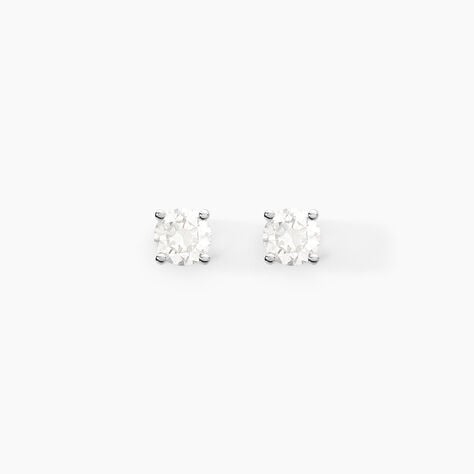 Boucles D'oreilles Puces Aphrodite Or Blanc Diamant - Puces Famille | Marc Orian