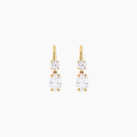 Boucles D'oreilles Pendantes Gulbeyaz Or Jaune Oxyde De Zirconium - Pendantes Femme | Marc Orian