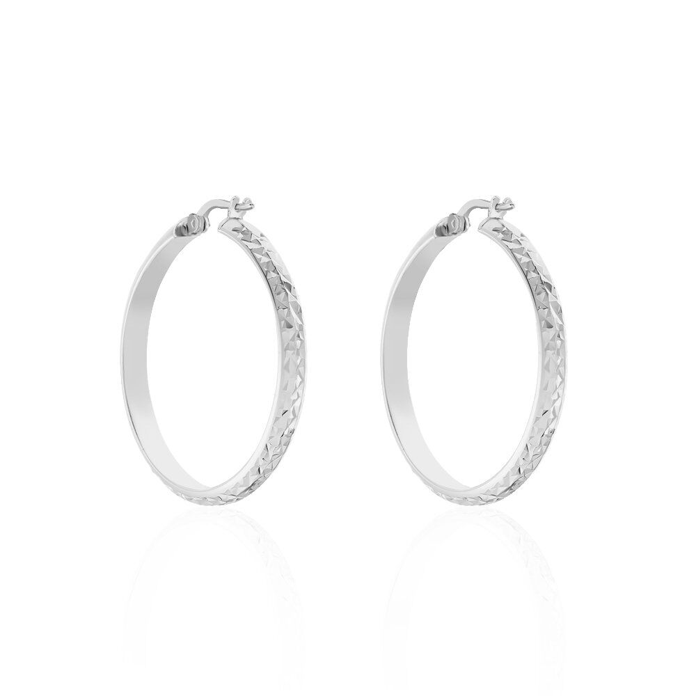 Créoles Argent Blanc Esmee - Créoles Femme | Marc Orian