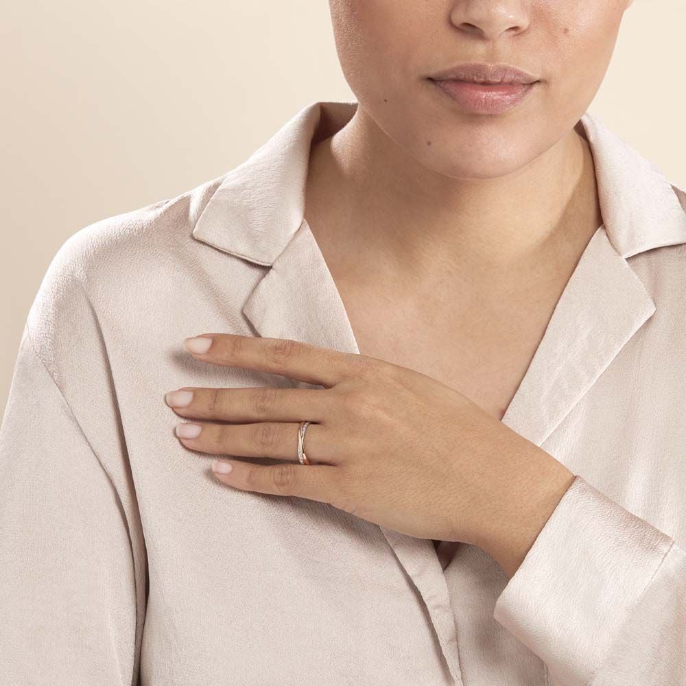 Alliance Hermana Ruban Plat Or Bicolore - Alliances duo Unisex | Marc Orian