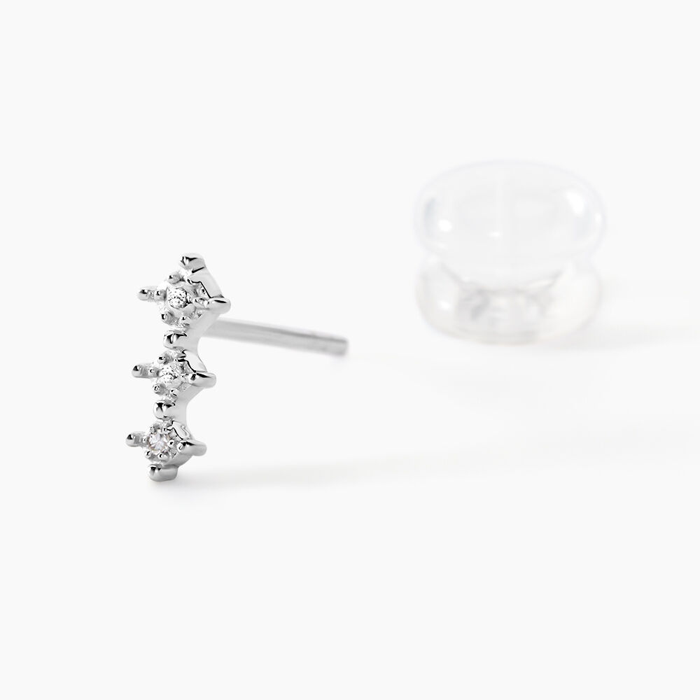 Boucles D'oreilles Puces Ganesha Or Blanc Diamant - Puces Femme | Marc Orian