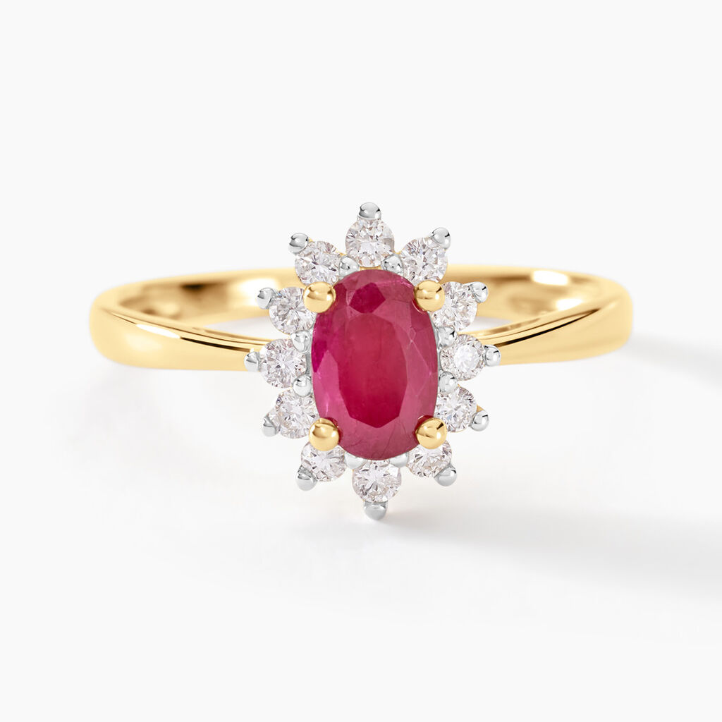 Bague Vladimir Or Jaune Rubis Diamants - Bagues vintage Femme | Marc Orian