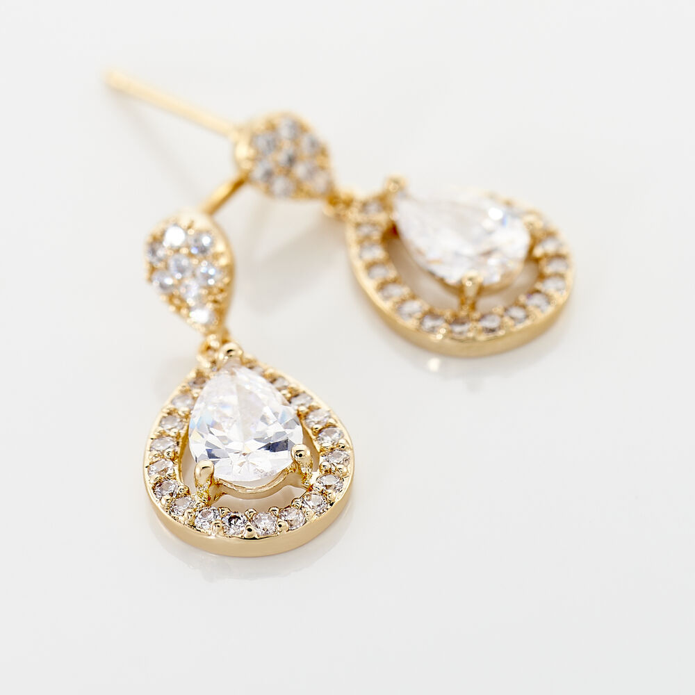 Boucles D'oreilles Pendantes Brigita Plaqu&eacute; Or Jaune Oxyde - Pendantes Femme | Marc Orian