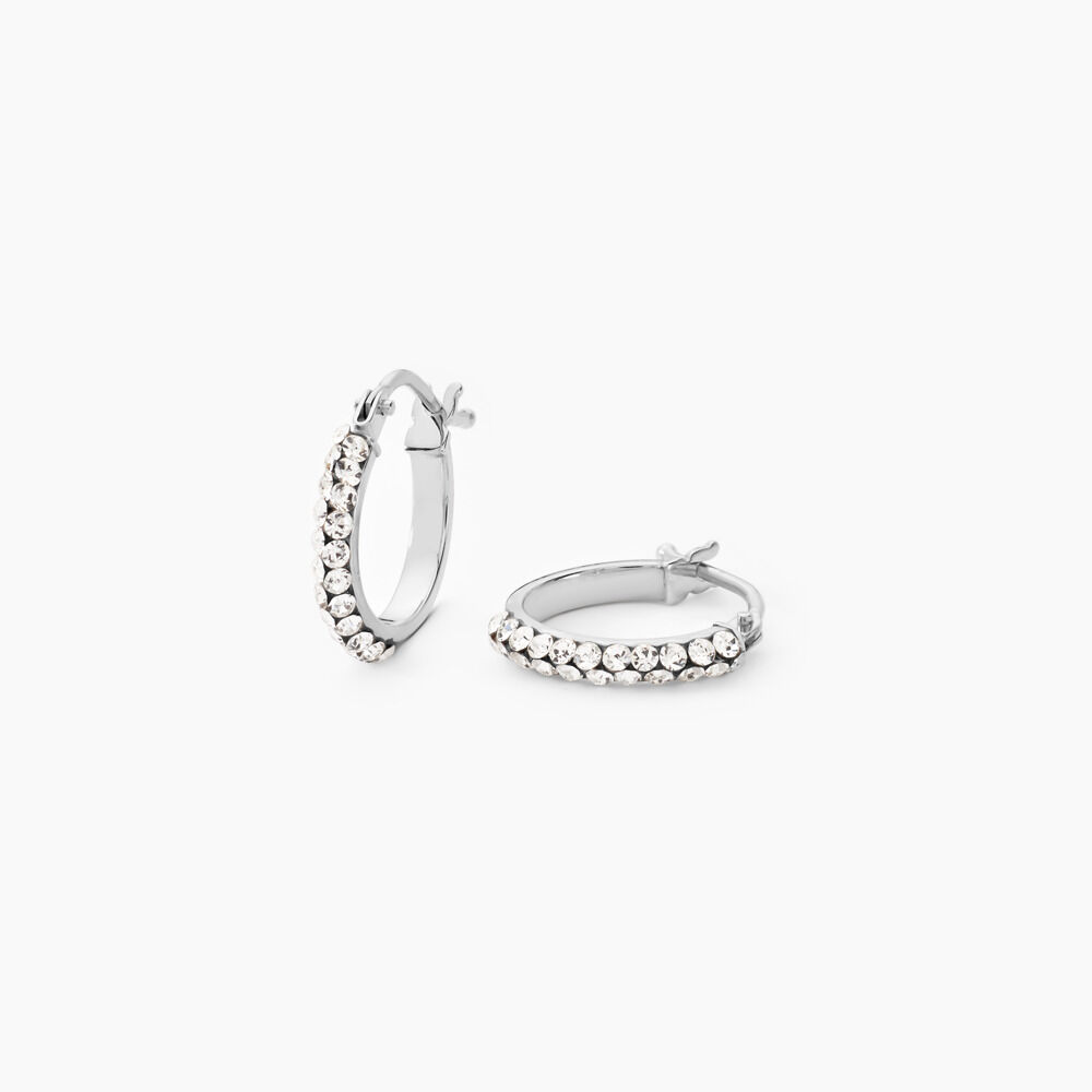 Cr&eacute;oles Sandrine Or Blanc Strass - Cr&eacute;oles Femme | Marc Orian