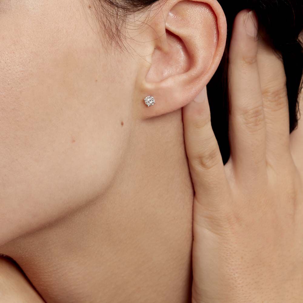Boucles D'oreilles Puces Artemis Or Blanc Diamant - Boucles d'oreilles mariage Femme | Marc Orian