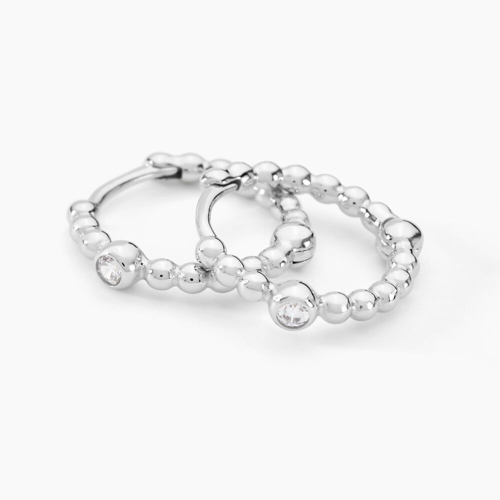 Créoles Salana Argent Blanc Oxyde De Zirconium - Créoles Femme | Marc Orian