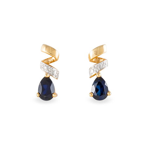 Boucles D'oreilles Pendantes Yakine Plaque Or Jaune Oxyde De Zirconium - Pendantes Femme | Marc Orian