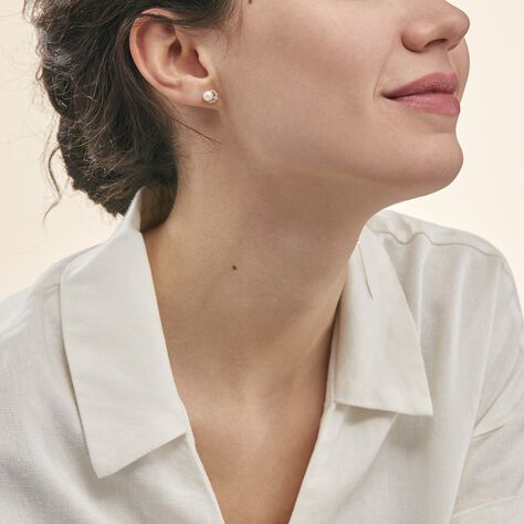 Boucles D'oreilles Puces Aloys Or Jaune Perle De Culture - Clous d'oreilles Femme | Marc Orian