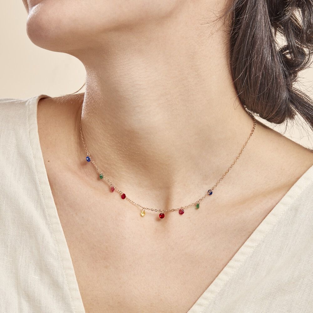 Collier Plaqué Or Myosothis Pierres Artificielles - Colliers avec pierres Femme | Marc Orian