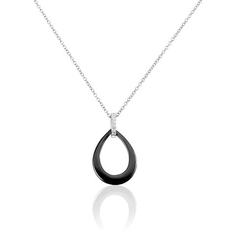 Collier Nelly Argent Blanc C&eacute;ramique Et Oxyde De Zirconium - Colliers avec pierres Femme | Marc Orian