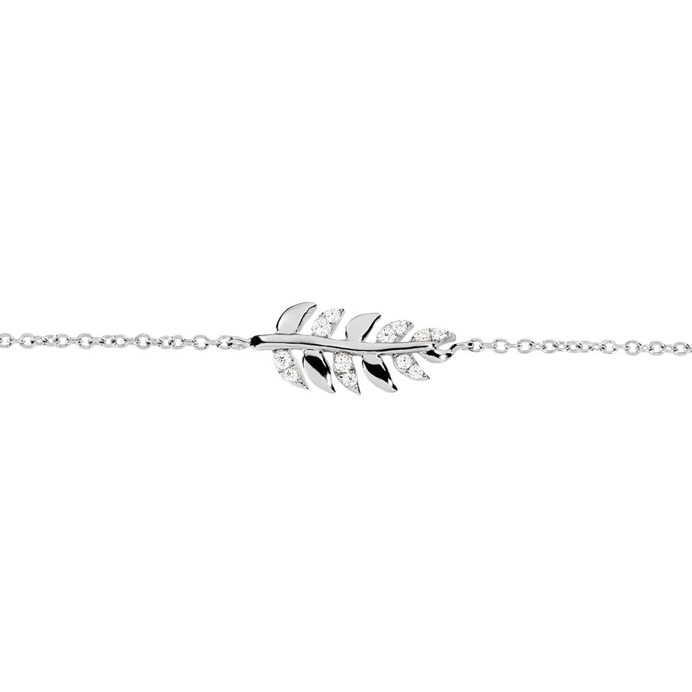 Bracelet Argent Blanc Jade Oxydes De Zirconium Blancs -  Femme | Marc Orian
