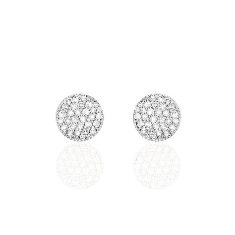 Boucles D'oreilles Puces Kristin Or Blanc Diamant - Puces Femme | Marc Orian