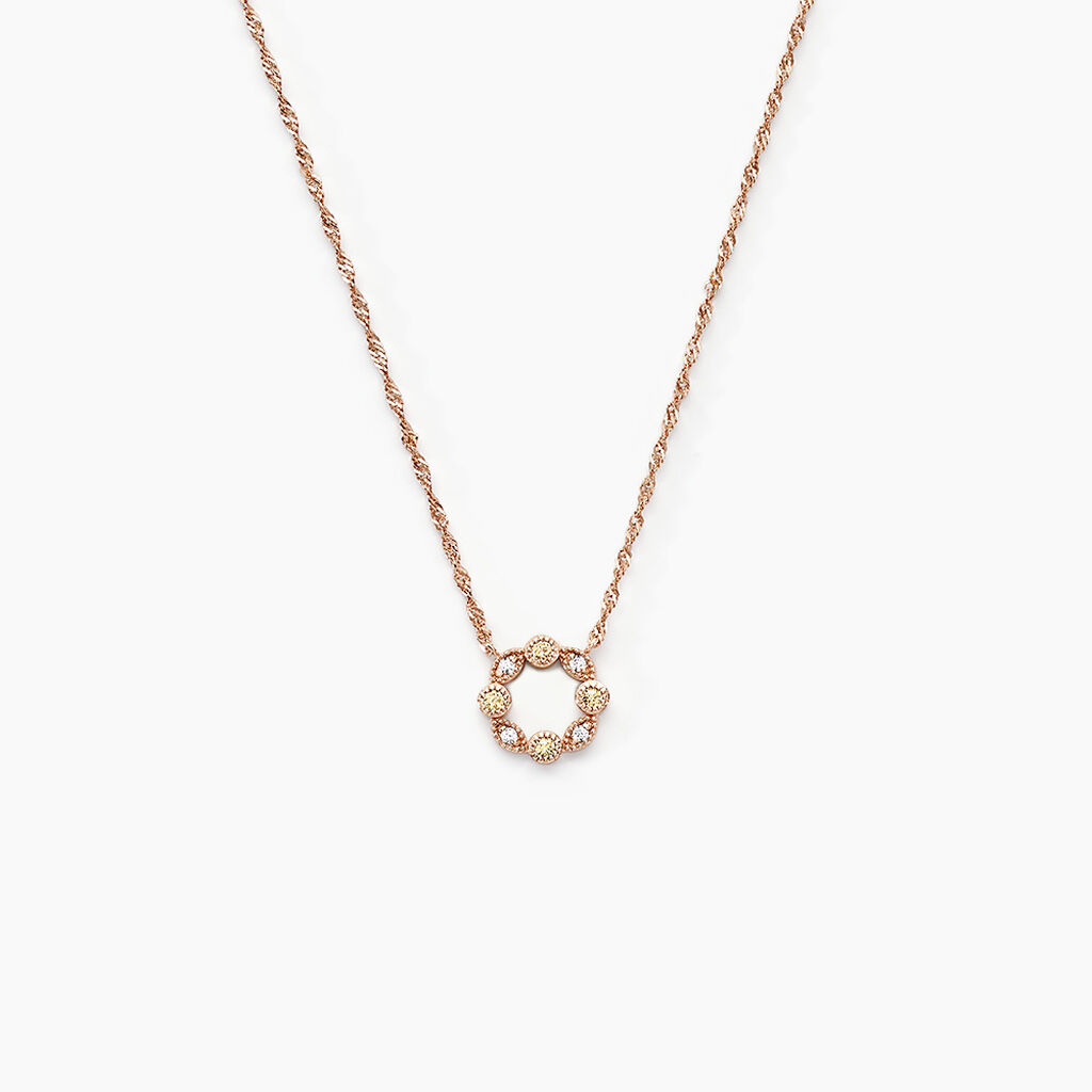 Collier Eugenie Argent Rose Oxyde De Zirconium - Colliers avec pierres Femme | Marc Orian