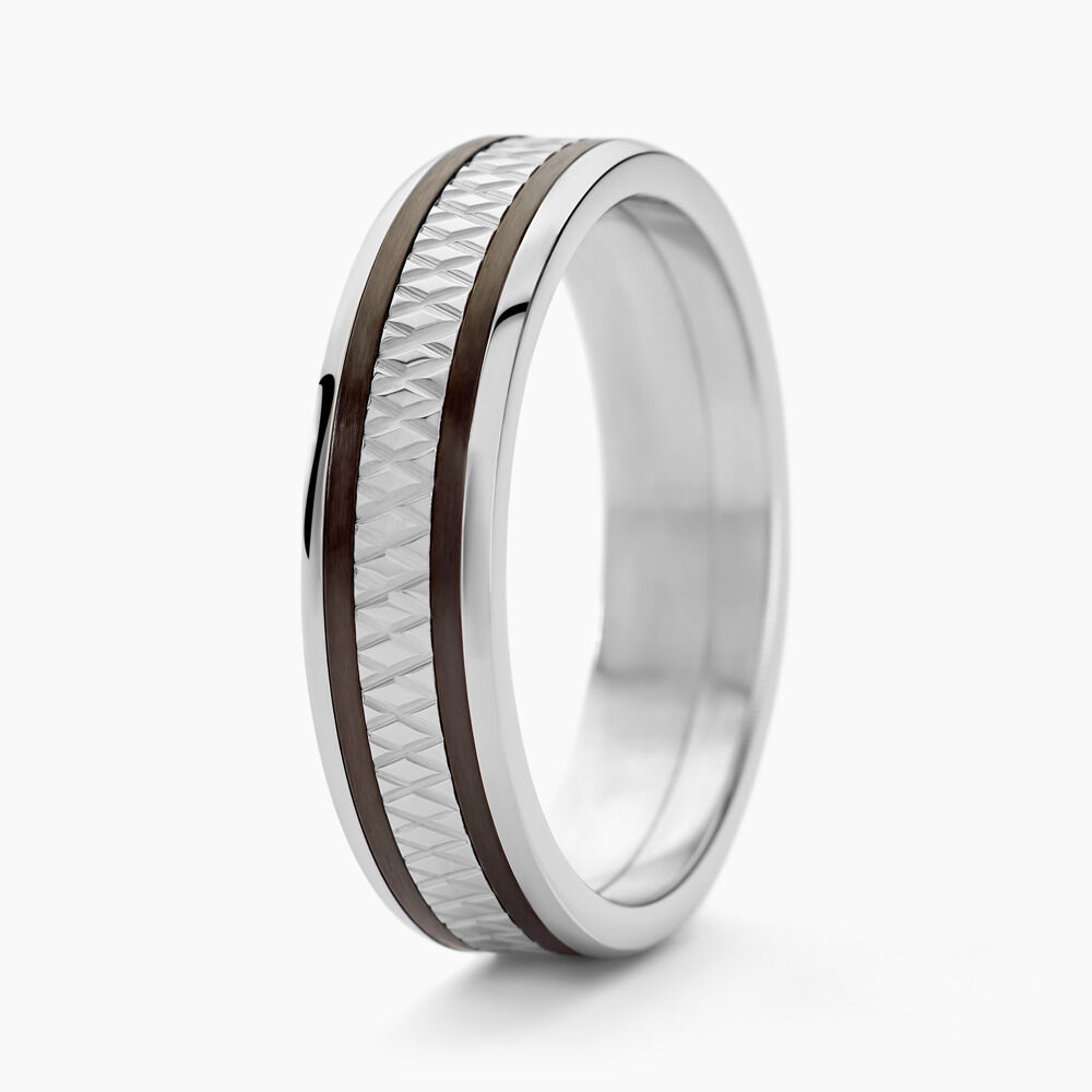 Bague Jonc Maewen Acier Blanc - Bijoux fantaisie Homme | Marc Orian