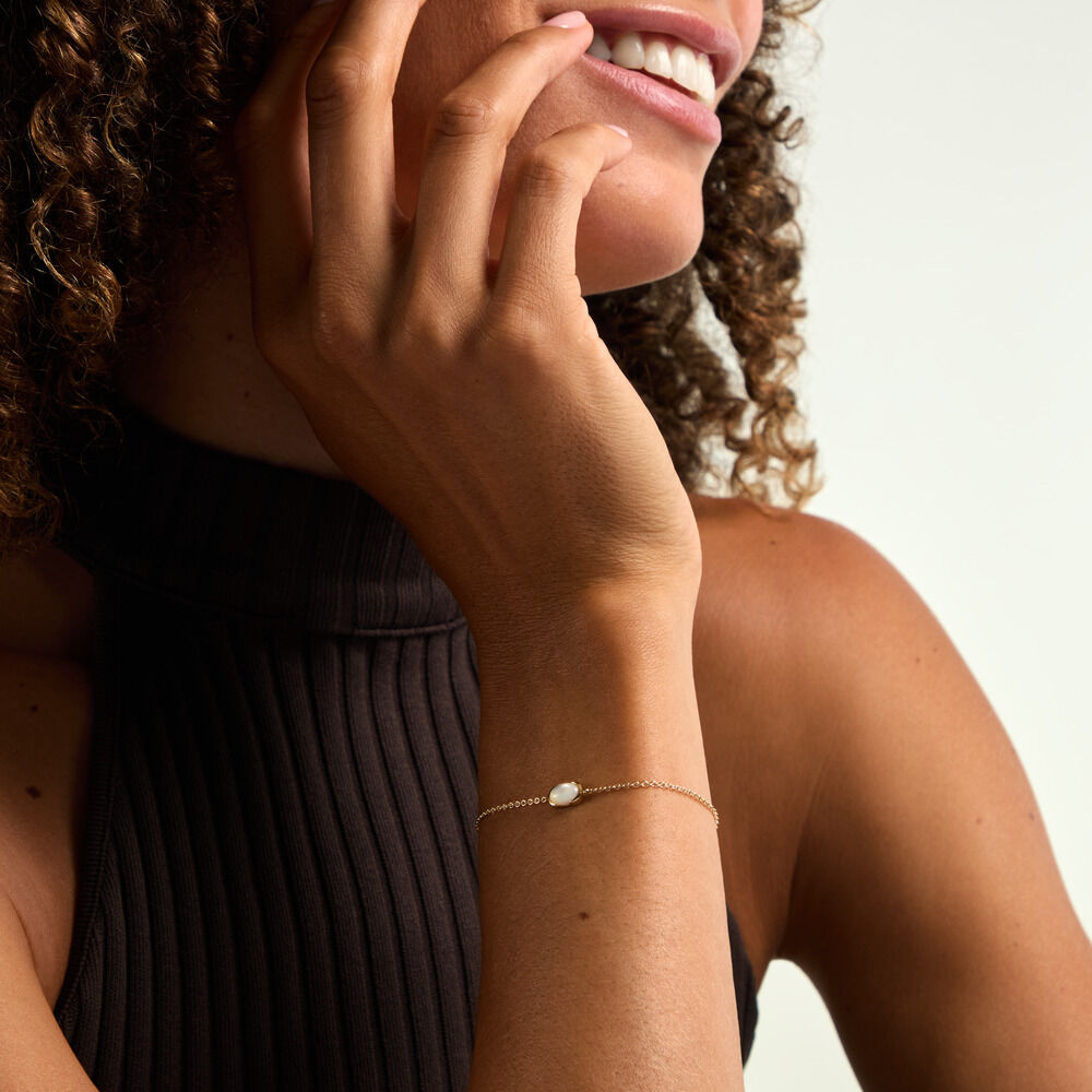 Bracelet Nymphe Argent Dor&eacute; A L'Or 750/1000 Nacre - Bracelets cha&icirc;nes Femme | Marc Orian