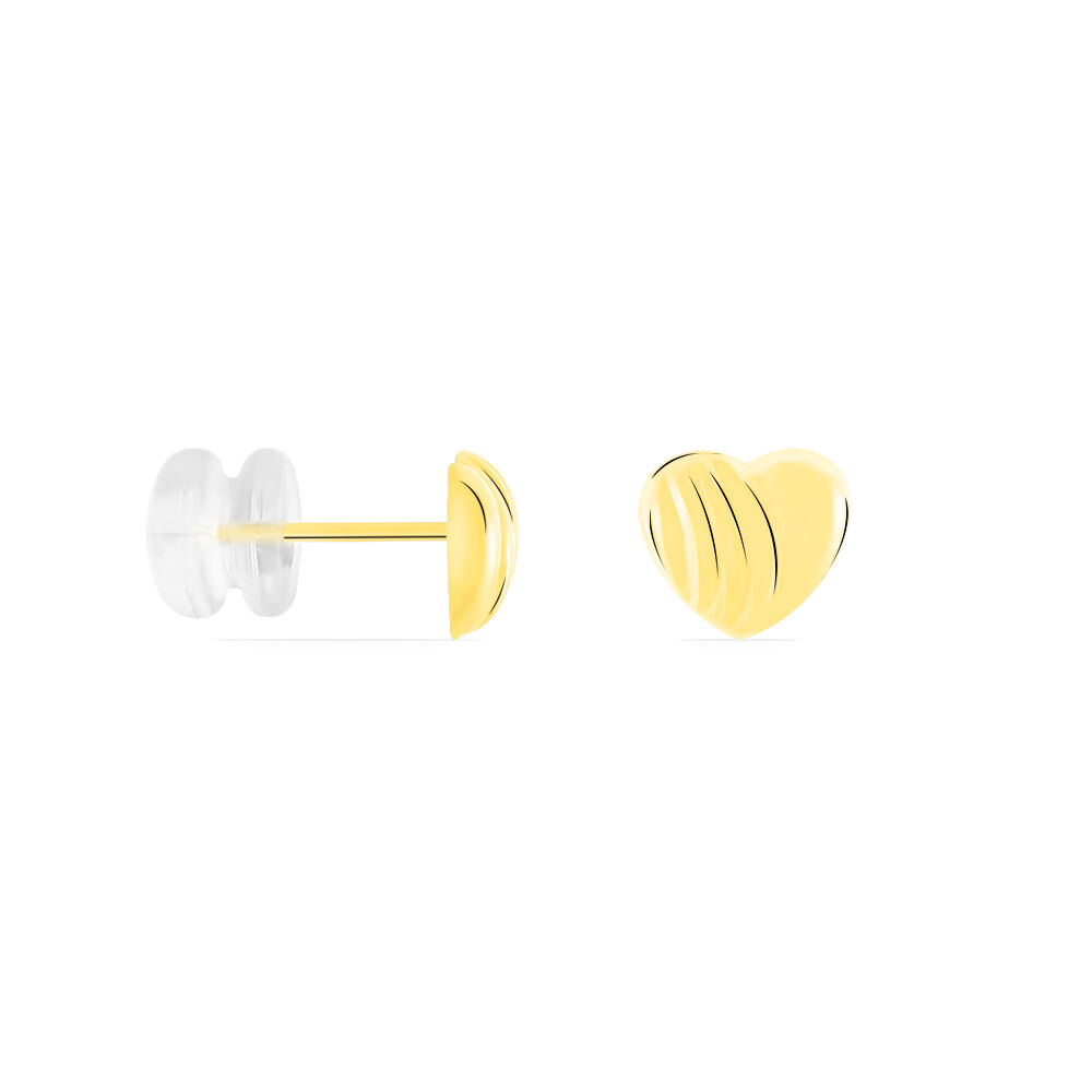 Boucles D'oreilles Puces Anne-maudae C&oelig;urs Or Jaune - Puces Femme | Marc Orian