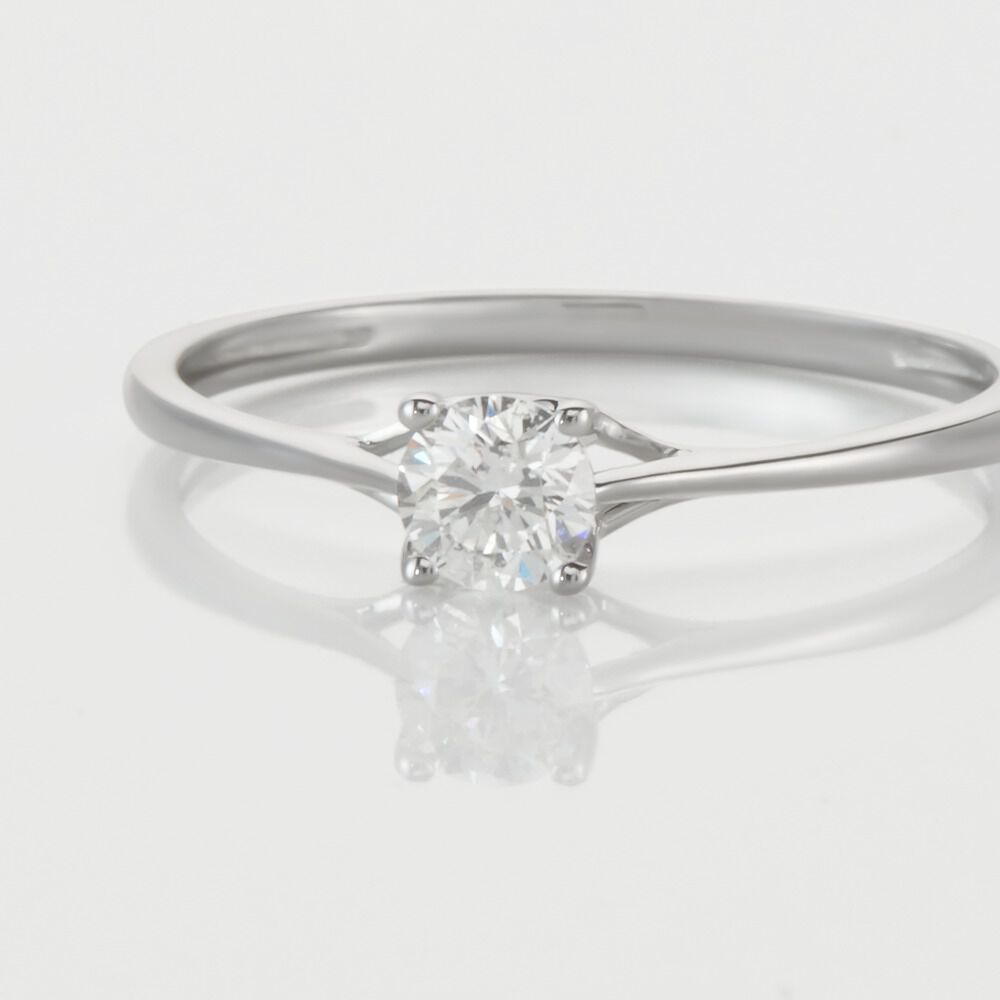 Bague Solitaire Or Blanc Solenia Diamant - Parures de mariage Femme | Marc Orian