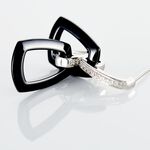 Boucles D'oreilles Pendantes Ezra Argent Blanc C&eacute;ramique Et Oxyde - Pendantes Femme | Marc Orian