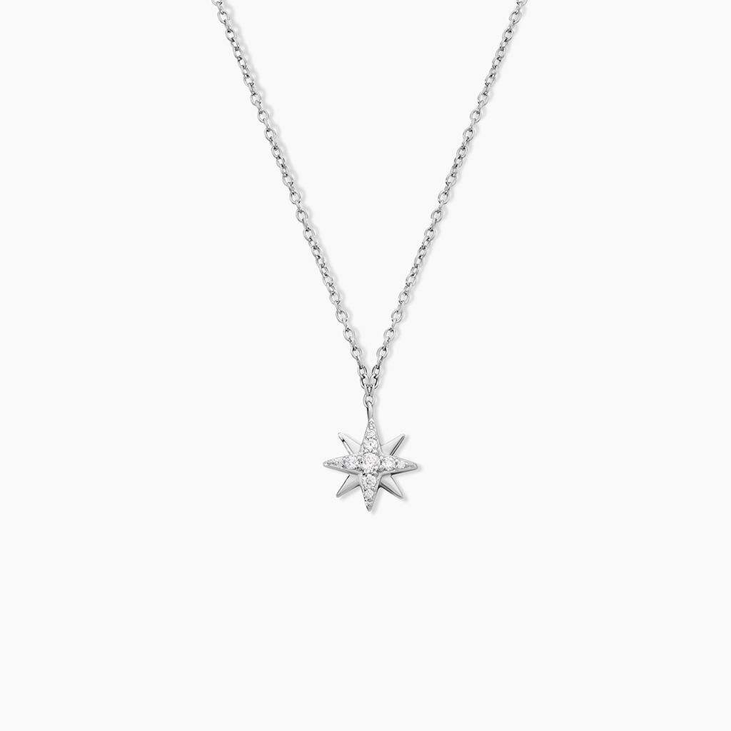 Collier Shanis Argent Blanc Oxyde De Zirconium - Colliers avec pierres Femme | Marc Orian