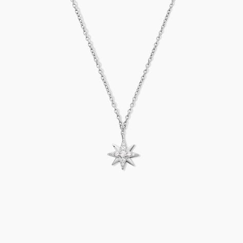 Collier Shanis Argent Blanc Oxyde De Zirconium - Colliers avec pierres Femme | Marc Orian