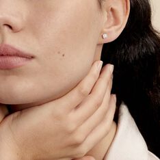 Boucles D'oreilles Puces Grace Or Blanc Diamant - Clous d'oreilles Femme | Marc Orian