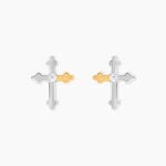 Boucles D'Oreilles Puces Or Jaune Argent Blanc Oxyde De Zirconium - Puces Femme | Marc Orian