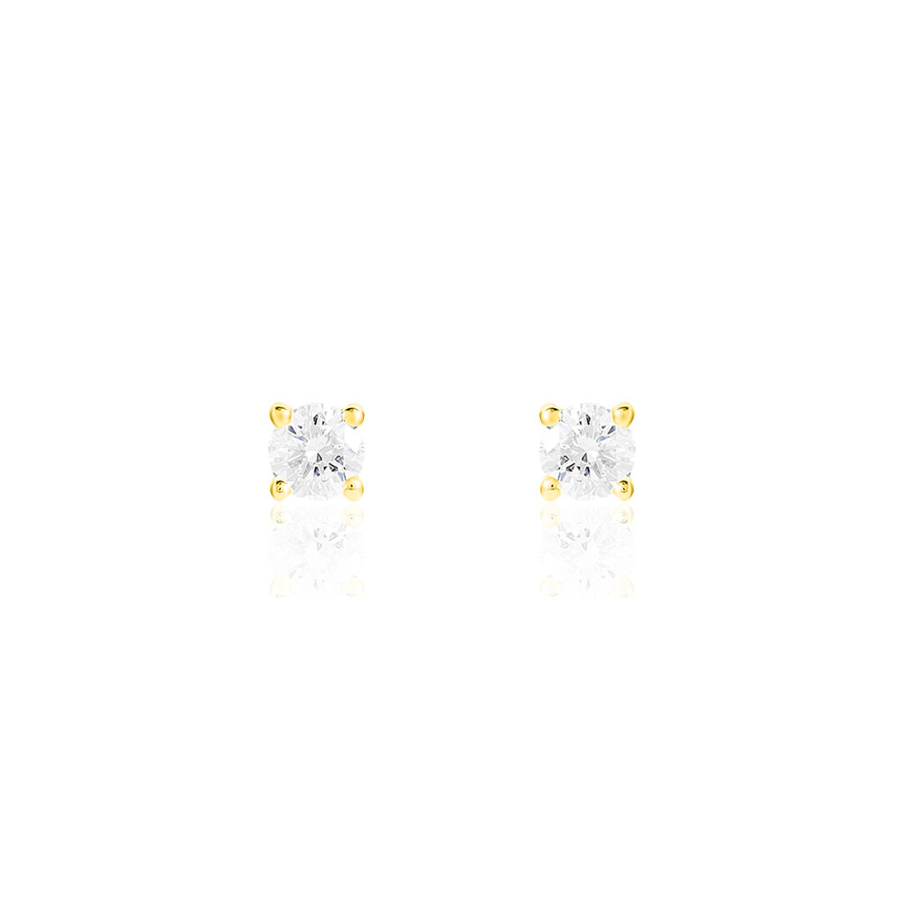 Boucles D'oreilles Puces Victoria Or Jaune Diamant - Puces Femme | Marc Orian