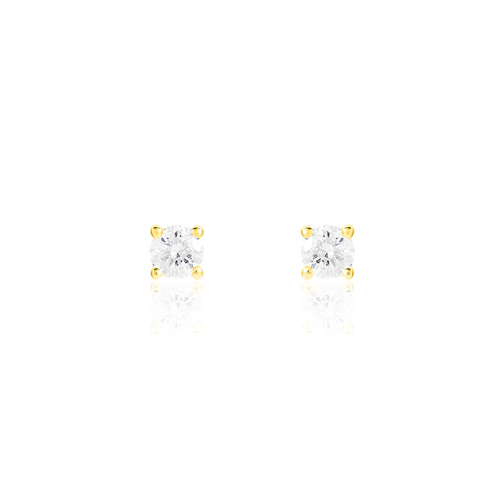 Boucles D'oreilles Puces Victoria Or Jaune Diamant - Puces Femme | Marc Orian