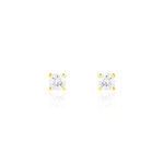 Boucles D'oreilles Puces Victoria Or Jaune Diamant - Puces Femme | Marc Orian