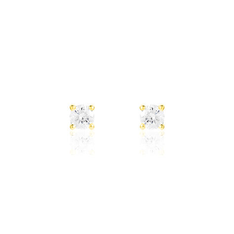 Boucles D'oreilles Puces Victoria Or Jaune Diamant - Puces Femme | Marc Orian