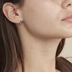 Boucles D'oreilles Puces Anais Or Blanc Perle De Culture Et Oxyde - Puces Femme | Marc Orian
