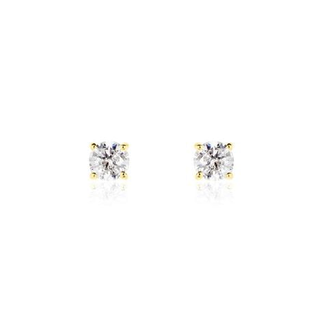 Boucles D'oreilles Puces Aphrodite Or Jaune Diamant - Puces Famille | Marc Orian