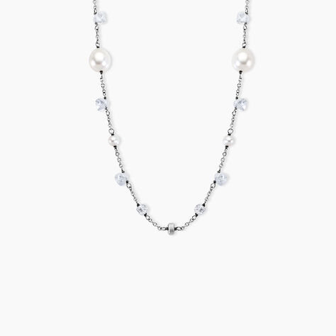Collier Sautoir Noellyae Argent Blanc Perle De Culture - Colliers avec pierres Femme | Marc Orian