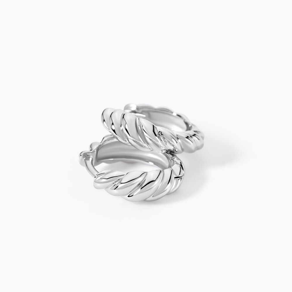 Créoles Bellinda Argent Blanc - Créoles Femme | Marc Orian