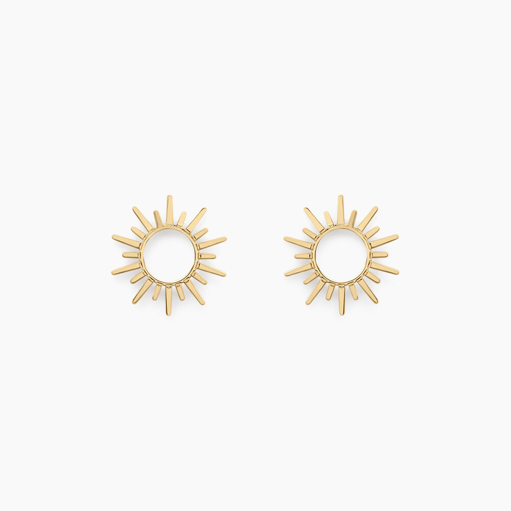 Boucles D'oreilles Puces Soleil Eternel Or Jaune - Puces Femme | Marc Orian