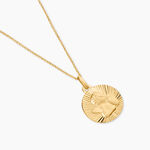 Pendentif Ange Rond Effet Diamante Or Jaune - Bijoux personnalis&eacute;s Famille | Marc Orian