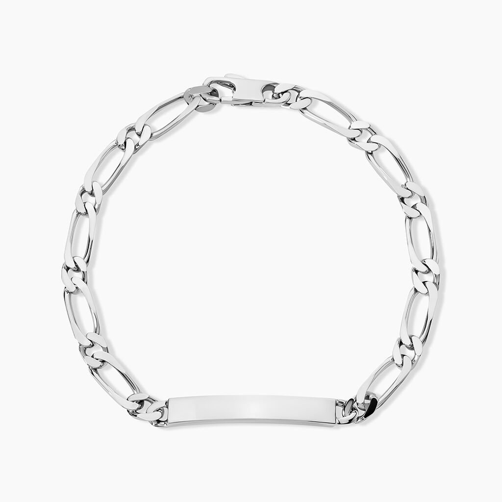 Bracelet Identit&eacute; Anilo Argent Blanc - Gourmettes Homme | Marc Orian