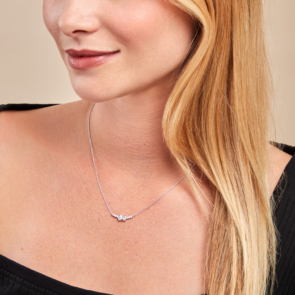 Collier Dua Argent Blanc Oxyde De Zirconium - Colliers avec pierres Femme | Marc Orian
