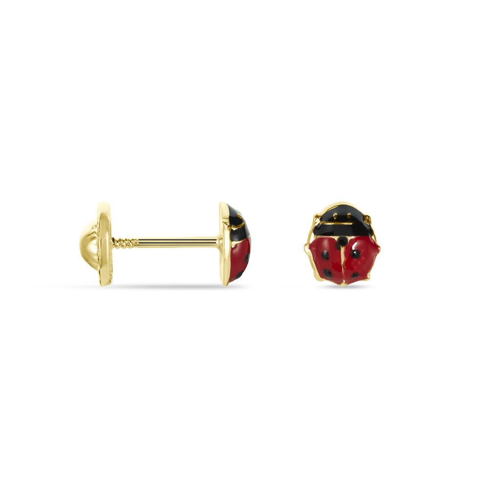Boucles D'oreilles Puces Or Jaune Helidie Email - Puces Enfant | Marc Orian