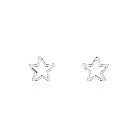 Boucles D'oreilles Puces Alphonsine Etoile De Mer Or Blanc - Puces Femme | Marc Orian