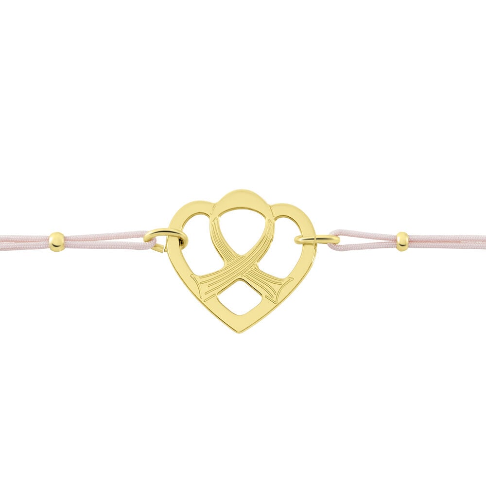 Bracelet Solidaire Lutte Contre Le Cancer Laiton Dor&eacute; - Bracelets cordons Femme | Marc Orian