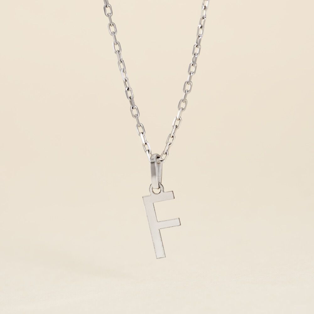 Pendentif Ionia Lettre Or Blanc - Pendentifs Famille | Marc Orian